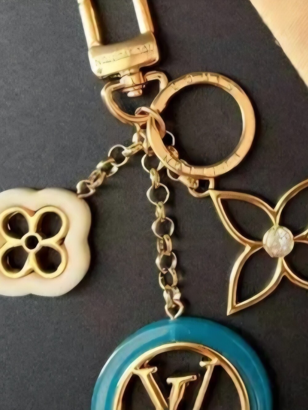 Hallmarked LV Blue Keychain Or Purse Charm